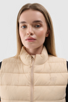 Жіноча пухова жилета з коміром 4F бежева 4FWAW24TVJAF139-83S