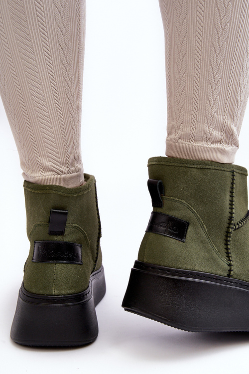 Жіночі замшеві чоботи Maciejka 06257-24 Олива