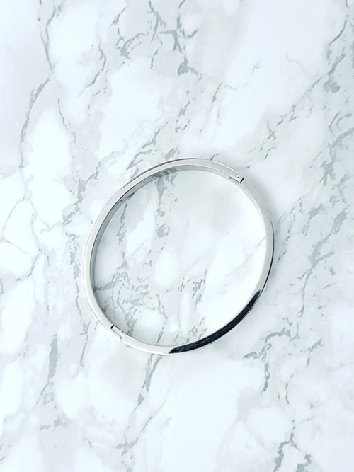 Жіночий сталевий браслет з цирконами срібло 6мм Valerii