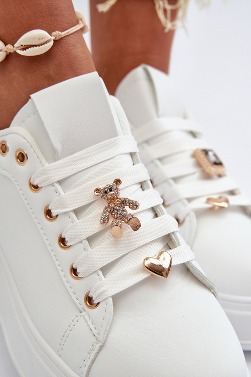 Жіночі кросівки на платформі з білими прикрасами Herbisa