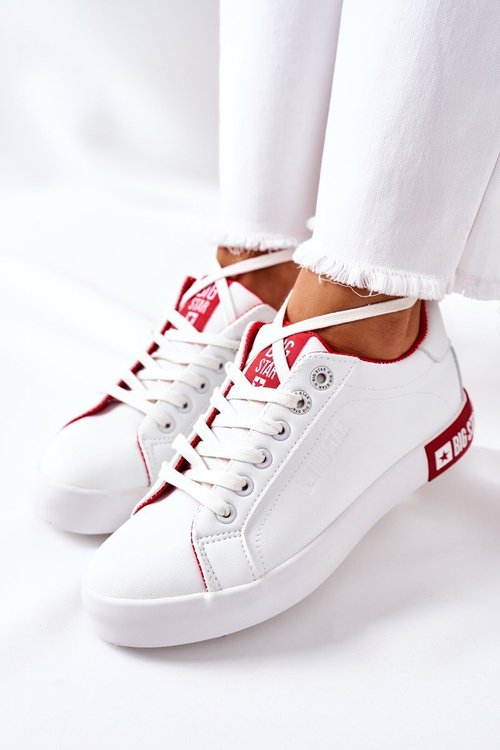 Жіночі шкіряні кросівки BIG STAR II274032 біло-червоні