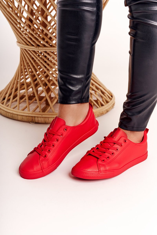 Жіночі шкіряні тенісні туфлі BIG STAR DD274686 червоні