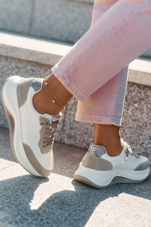 Жіночі Замшеві Кросівки На Платформі Big Star RR274A344 HI-POLY SYSTEM Бежеві