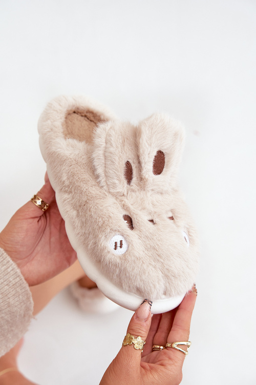 Пухнасті Тапочки З Мотивом Кролика Бежеві Natasha