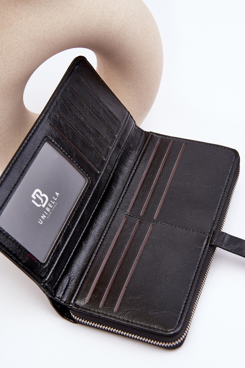 Жіночий лакований гаманець з магнітом Black Bielia