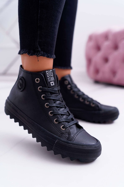 Жіночі високі утеплені кросівки Big Star чорні EE274110