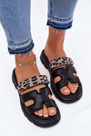 Шкіряні Жіночі Сандалі З Липучкою Леопард Vinceza 66769 Чорні