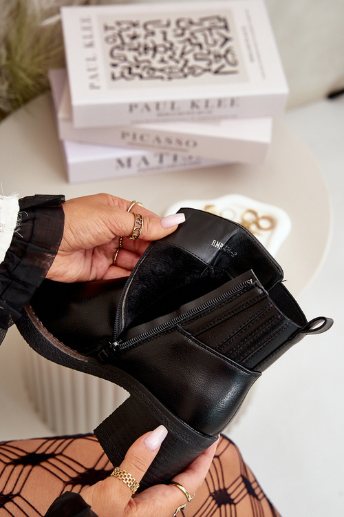 Утеплені жіночі чоботи на підборах Екошкіра Чорні Irittes