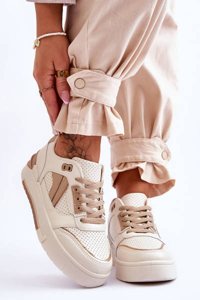 Жіноче шкіряне спортивне взуття бежеві Nancey