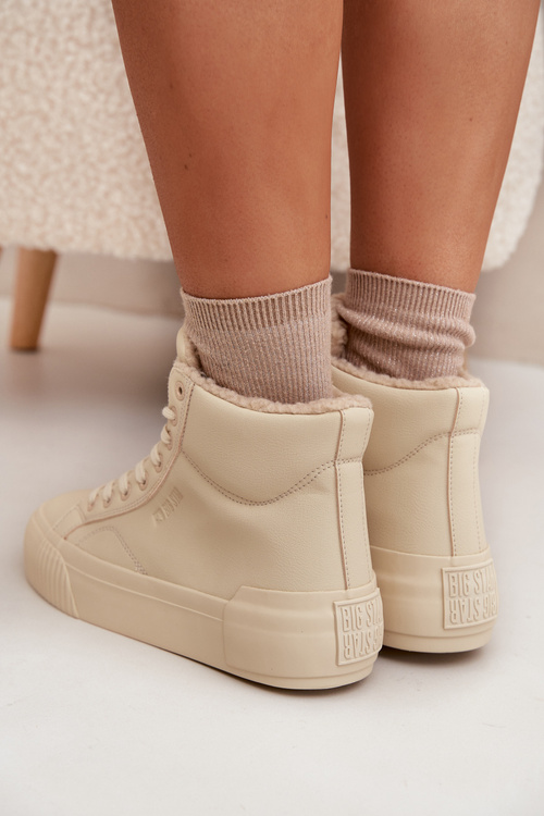 Утеплені Жіночі Кросівки На Платформі Big Star OO274795 Бежеві