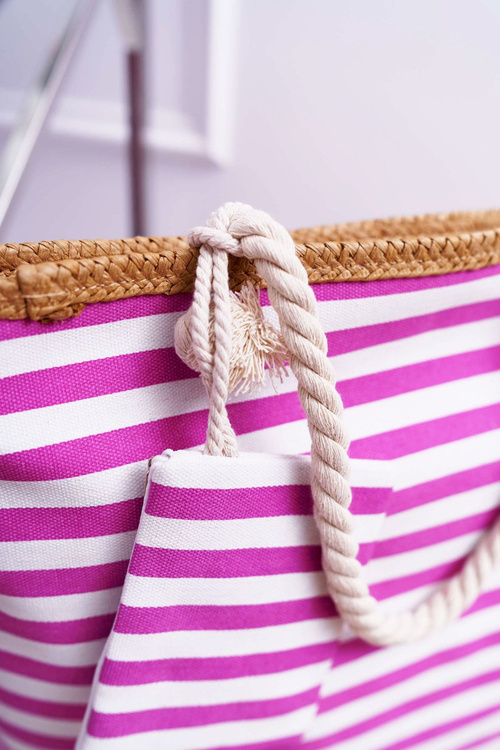 Пляжна велика жіноча сумка темно-синього кольору фуксії