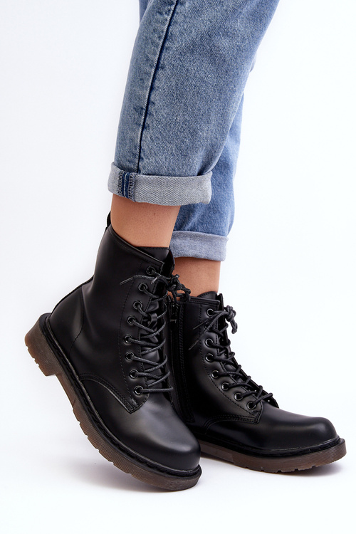 Жіночі черевики Trapper на блискавці чорного кольору Mibrasa