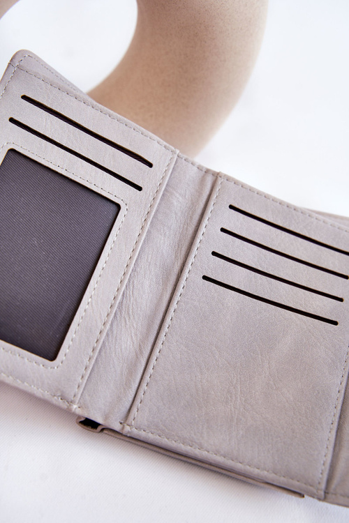 Жіночий маленький гаманець з магнітом сірий Zaya