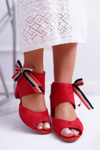 Шкіряні жіночі босоніжки на шпильці Maciejka Red 04038-08