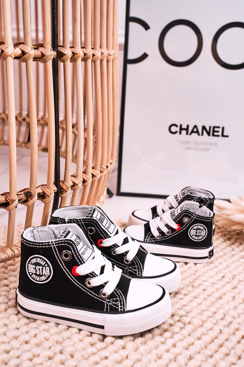 Високі дитячі кросівки на блискавці BIG STAR HH374188 Чорні