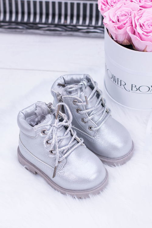 Дитячі утеплені сріблясті черевики Dexter