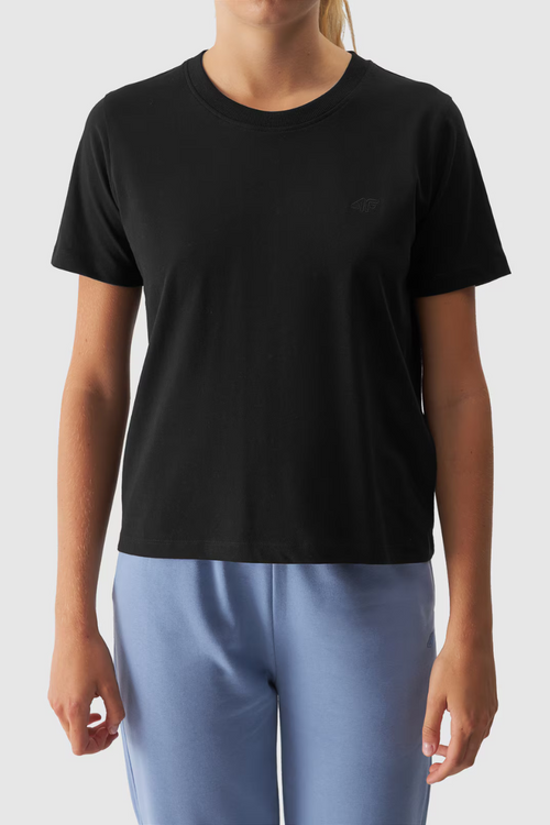 Гладка жіноча футболка Regular 4FWAW24TTSHF1650-20S чорна