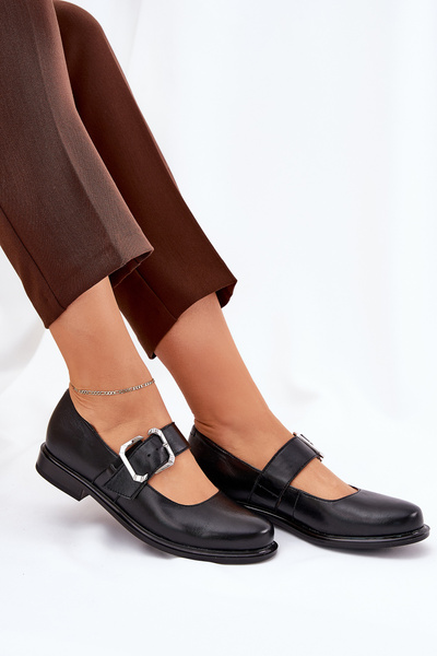 Шкіряні Жіночі Черевики З Пряжкою Лаура 2980 Чорні