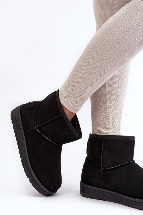 Жіночі снігові черевики з хутряною підкладкою чорні Big Star MM274158