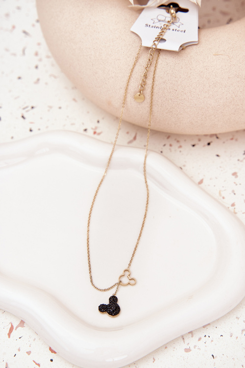 Ланцюжок із нержавіючої сталі Міккі Маус Золотий