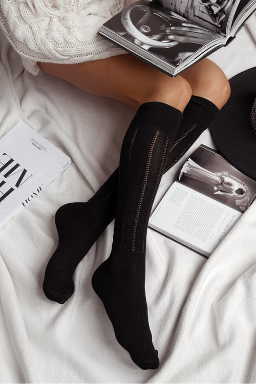 Чорні жіночі мереживні гольфи