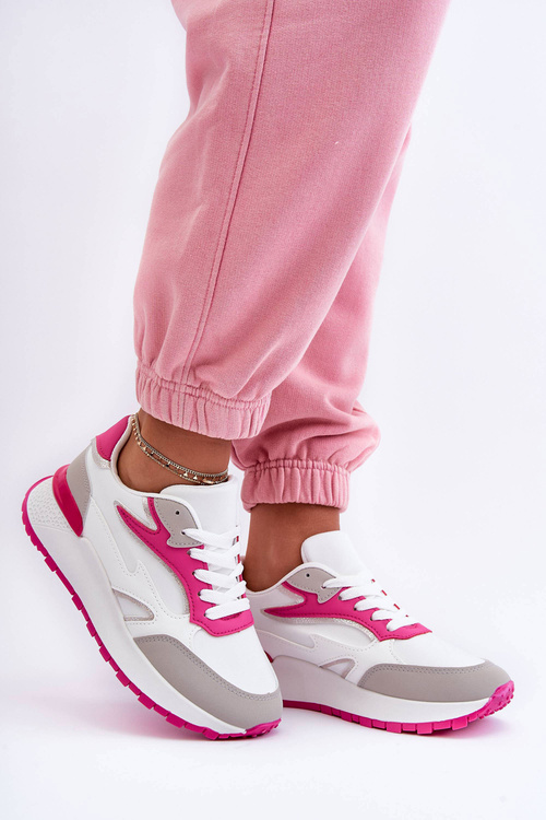 Жіноче спортивне взуття на платформі біло-рожевий Henley