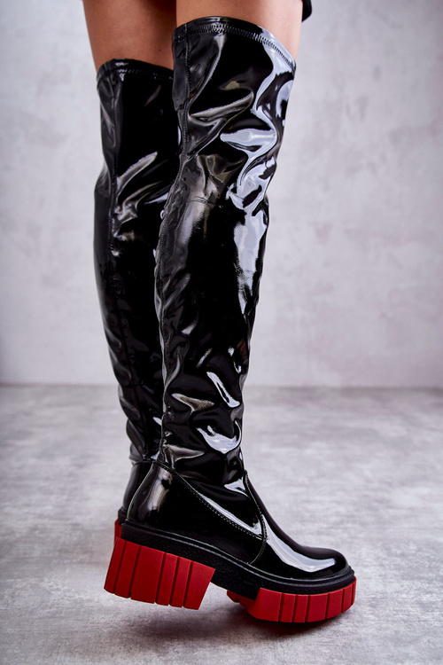 Лаковані жіночі чоботи Callen чорного кольору