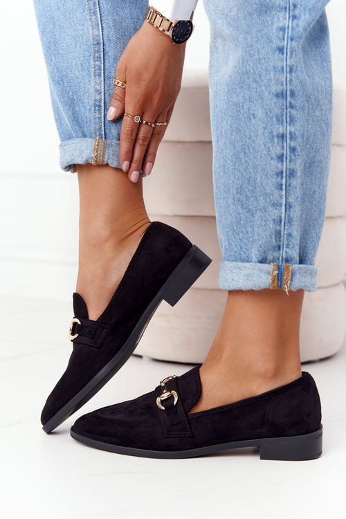 Елегантні жіночі лофери S.Barski замшеві чорні