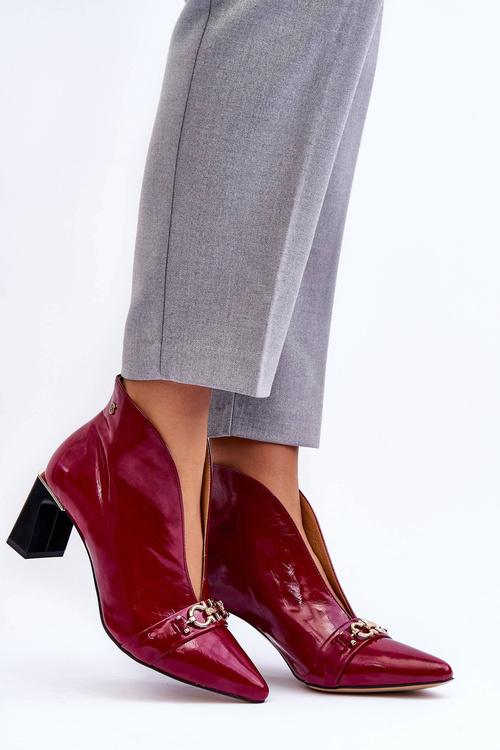 Чоботи шкіряні на підборах Maciejka 05262-15 Фуксія