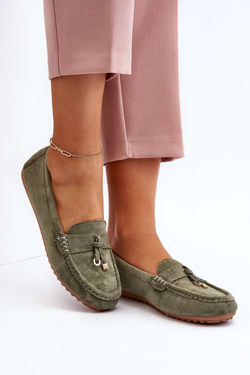 Жіночі замшеві класичні мокасини Green Ontala