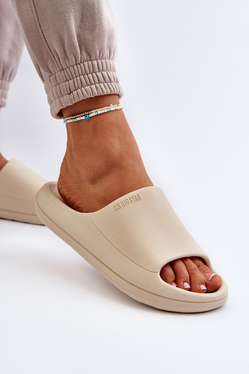 Світлі жіночі шльопанці Big Star NN274A040 бежевого кольору