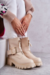 Жіночі теплі чоботи на блискавці бежеві Торі