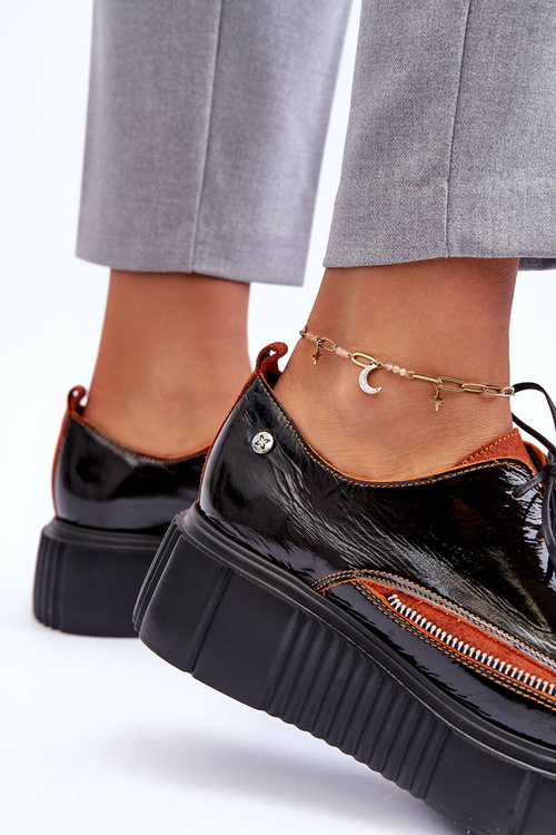 Жіночі шкіряні броги Maciejka 5074A-01 Чорні