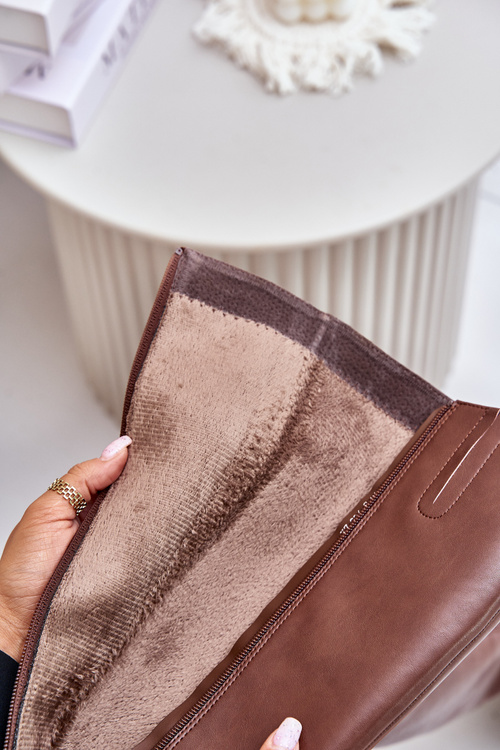 Шкіряні чоботи на платформі утеплені Sergio Leone KZ231-S Коричневий