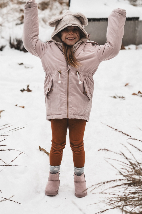 Дитячі зимові черевики утеплені хутром з вушками Рожева Betty