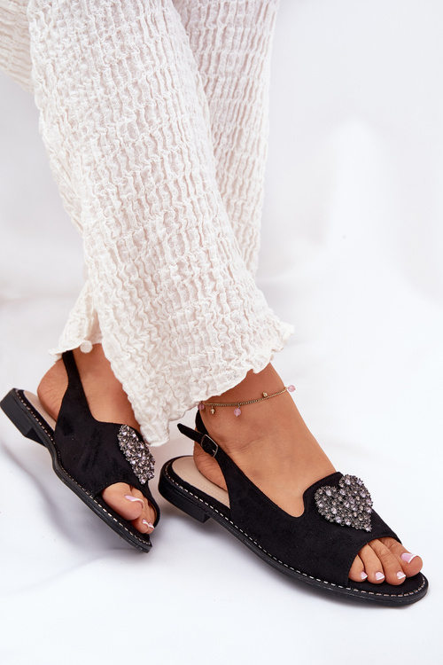 Жіночі Сандалі З Декоративним Серцем S.Barski KV27-018 Чорні