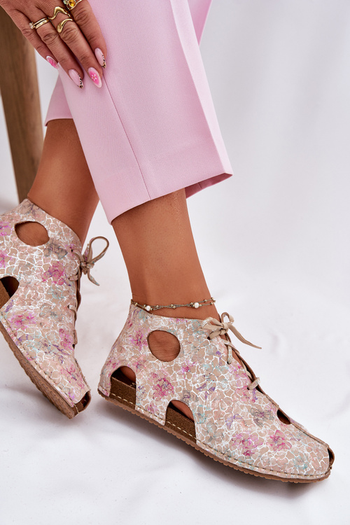 Візерункові Шкіряні Чоботи Maciejka 03426-48 Бежеві