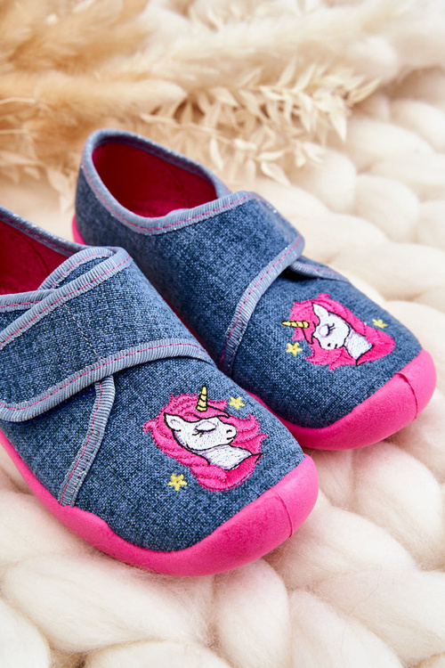 Дитячі тапочки Befado Єдиноріг 122Х016 Синьо-рожевий