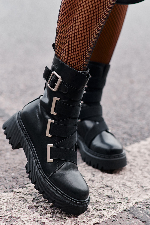 Шкіряні жіночі ботильйони утеплені Big Star OO274A256 Чорні