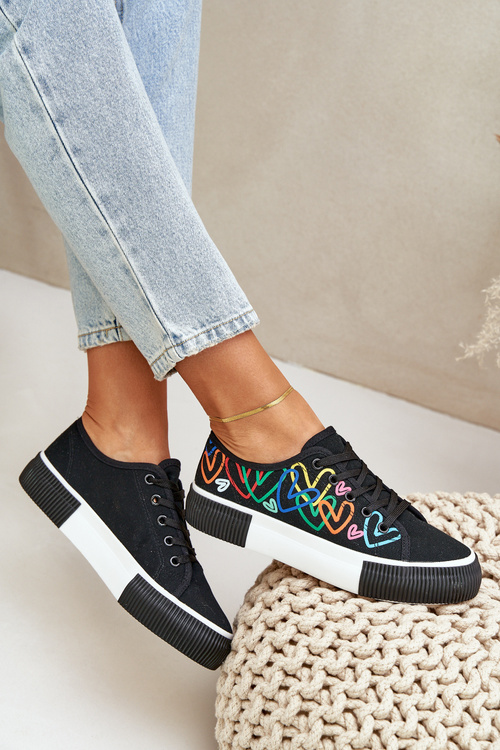 Жіночі Кросівки Серця Чорні Fonirea