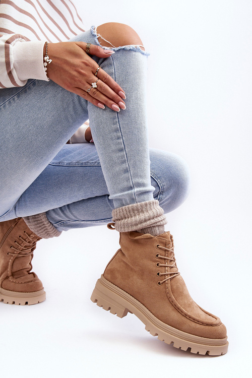 Жіночі черевики Trapper на блискавці темно-бежеві Apolosi