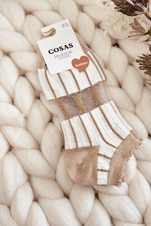 Жіночі шкарпетки в тонку смужку Cosas Beige