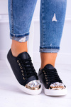 Чорні кросівки Lu Boo з блискучими кристалами