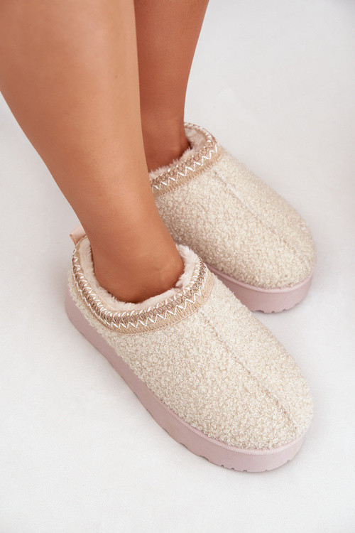 Жіночі Снігоступи На Платформі З Вишивкою Світло-бежеві Тірісса