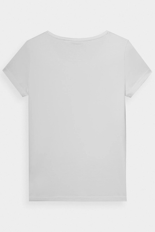 Гладка жіноча футболка з логотипом біла 4F 4FWMM00TTSHF1845-10S