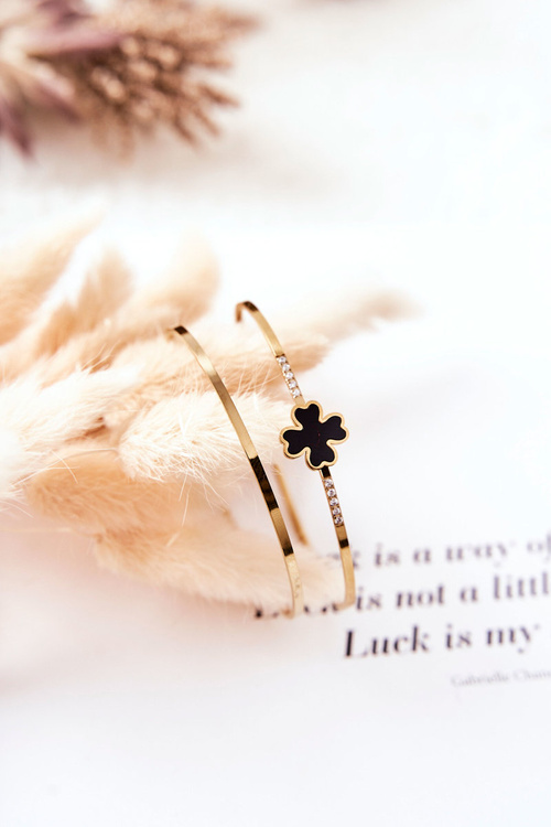 Сталеві браслети Clover Black and Gold