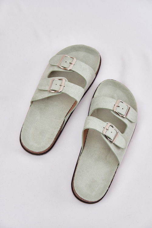 Жіночі Шльопанці З Пряжками М'ята Оліена