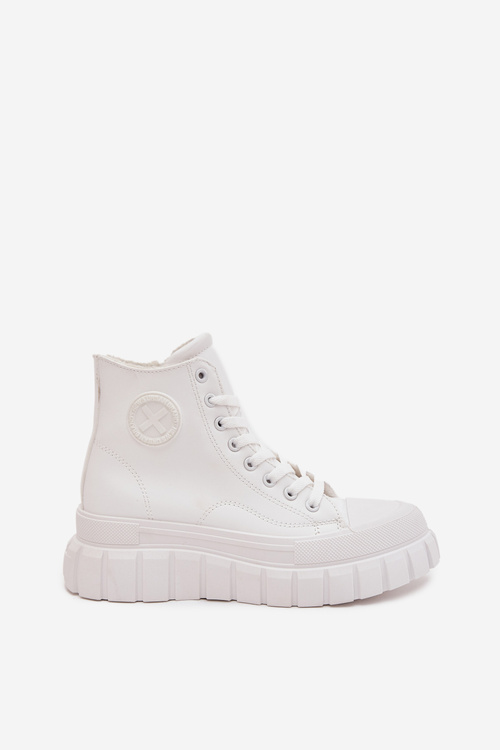 Утеплені Високі Кросівки Для Жінок На Платформі З Блискавкою Білі Sarira