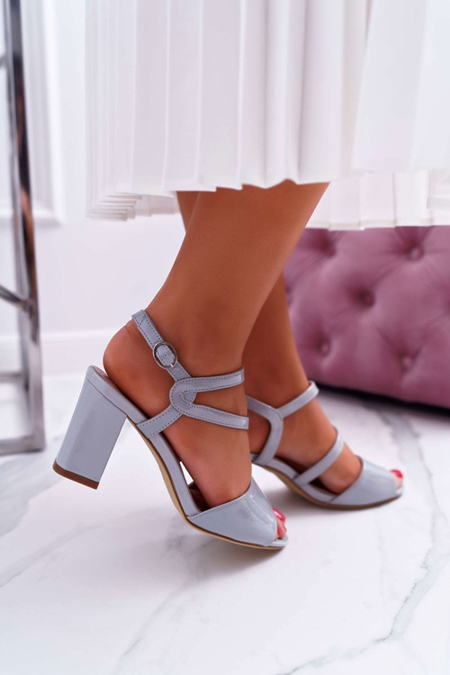 Жіночі босоніжки на шпильці Sergio Leone SK844 Lacquered Grey Tres