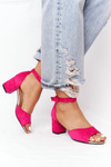 Замшеві босоніжки на високих підборах Vinceza 23-20100 Фуксія